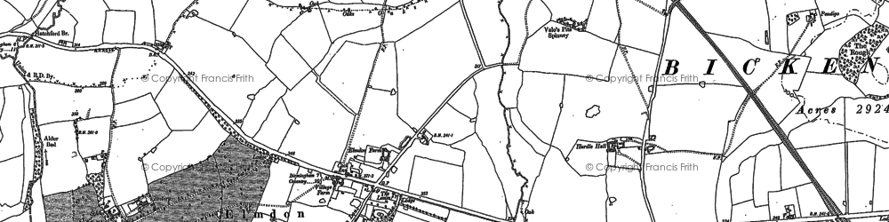 Old map of Elmdon in 1886