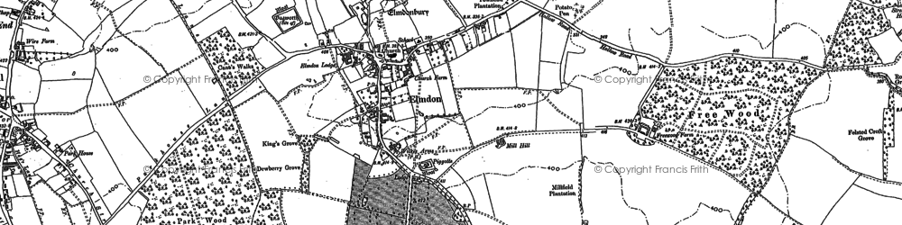 Old map of Elmdon in 1896