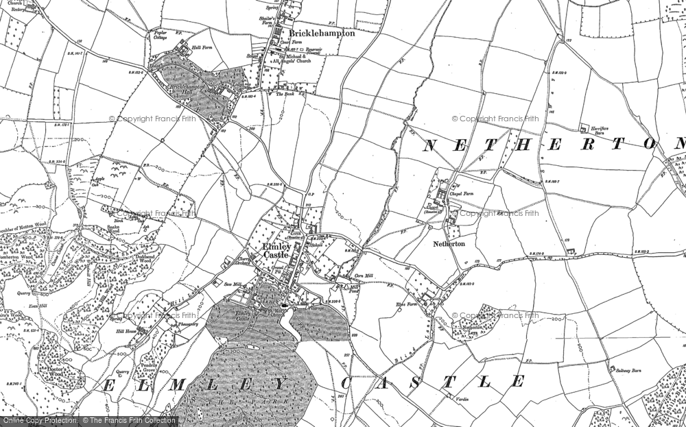 Old Map of Elmley Castle, 1884 in 1884