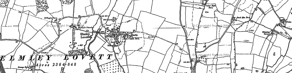 Old map of Elmley Lovett in 1883
