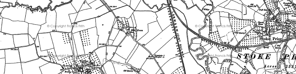 Old map of Broadward Br in 1885