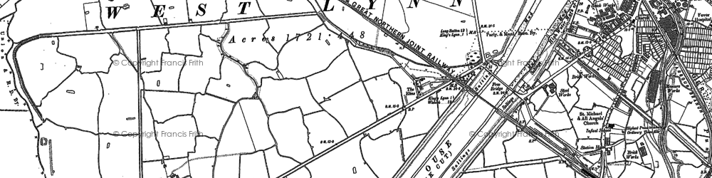 Old map of Saddle Bow in 1884