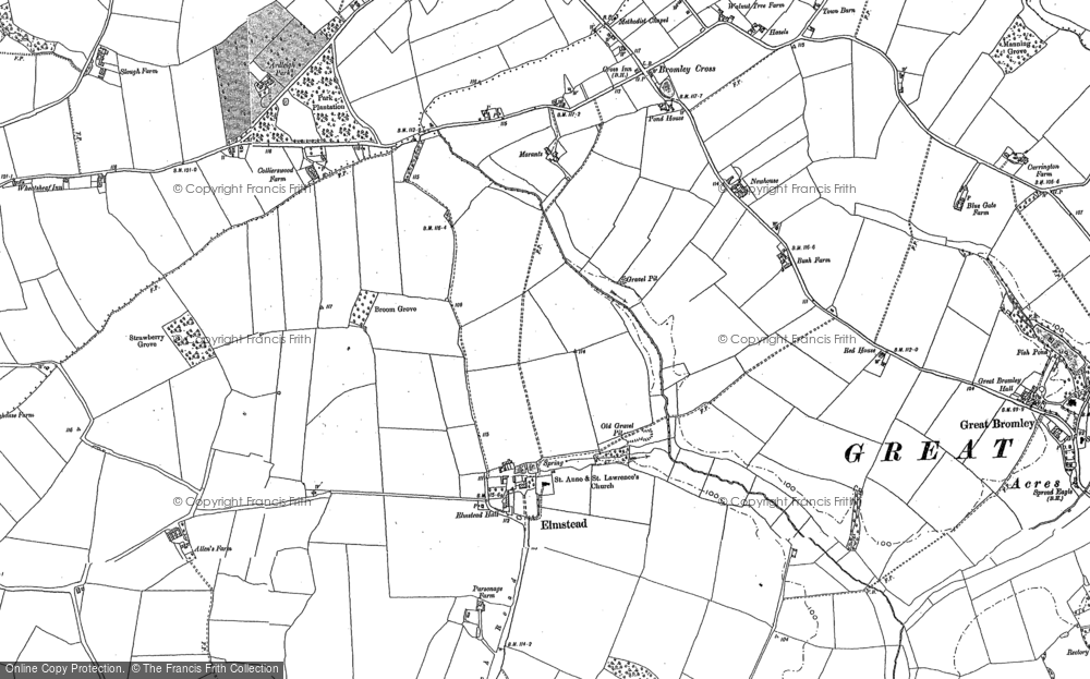 Old Map of Historic Map covering Bromley Cross in 1896