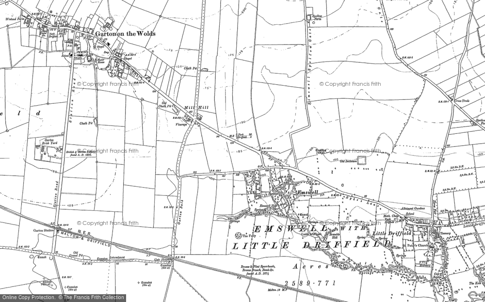 Old Map of Elmswell, 1891 in 1891
