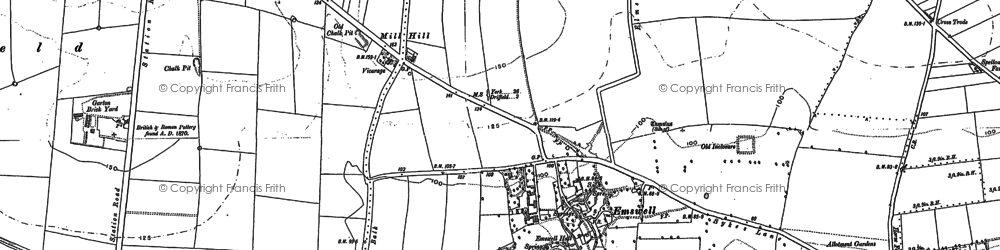 Old map of Elmswell in 1891