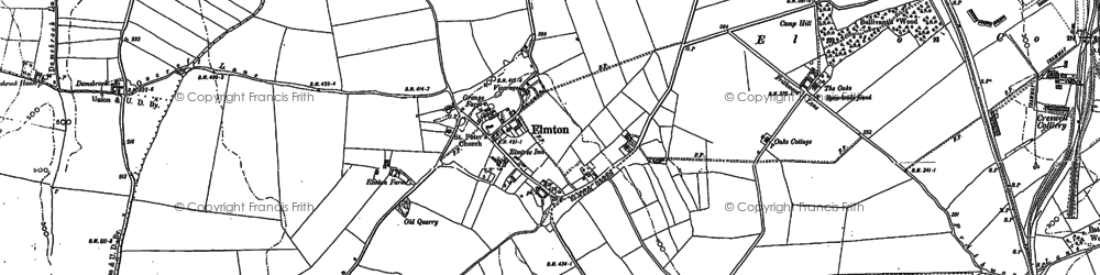 Old map of Elmton in 1884