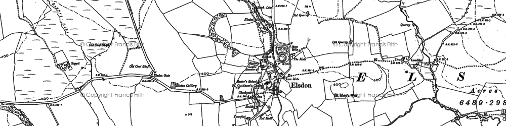 Old map of Bowershield in 1896