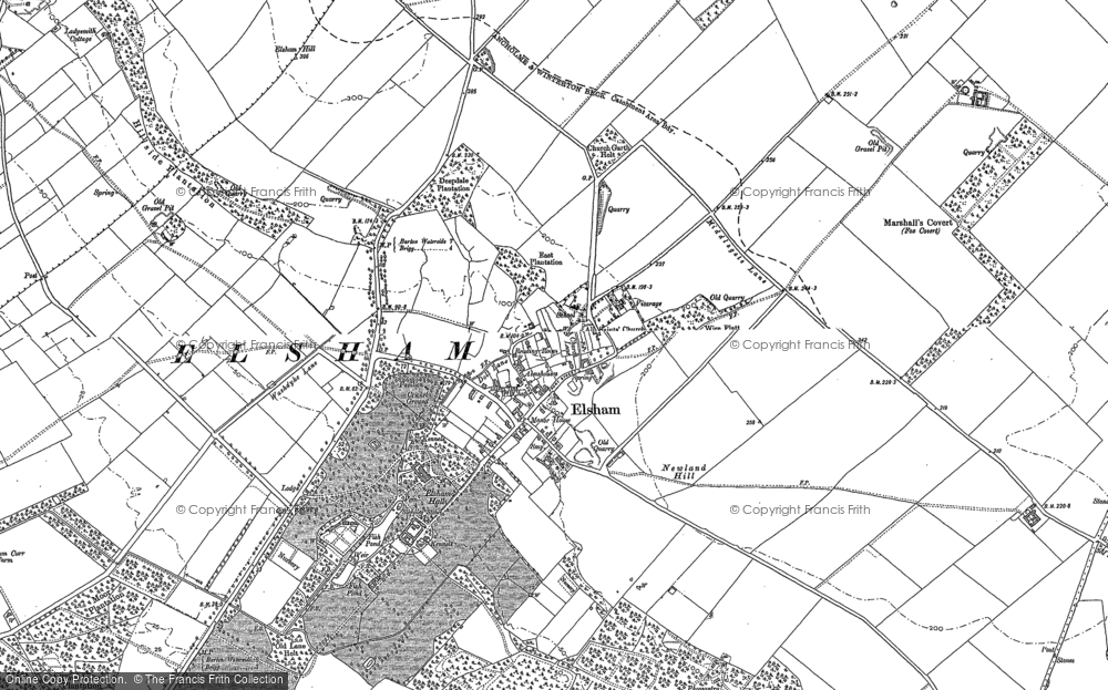 Old Map of Elsham, 1886 in 1886