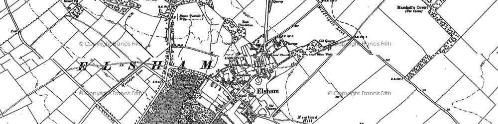 Old map of Elsham in 1886