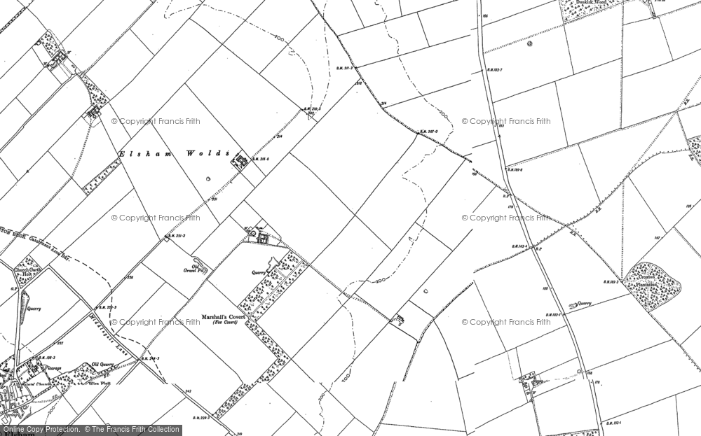 Old Map of Elsham Wolds, 1886 in 1886