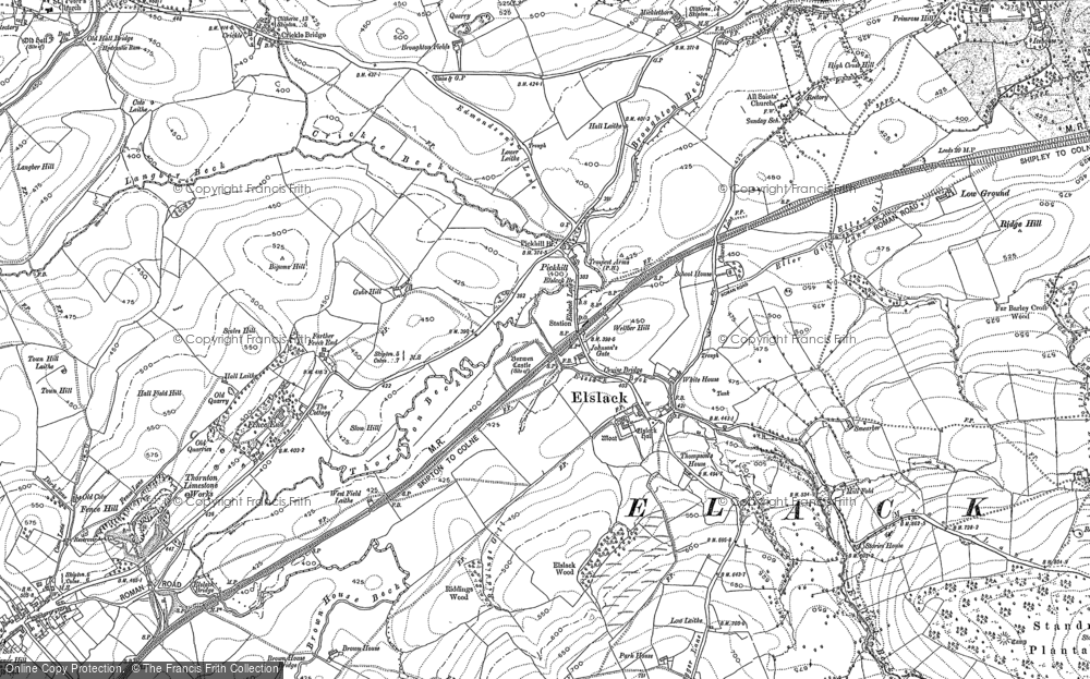 Old Map of Historic Map covering Burwen Cas in 1892