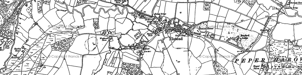 Old map of Elstead in 1895