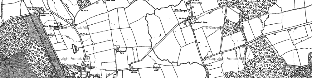 Old map of Elsthorpe in 1886