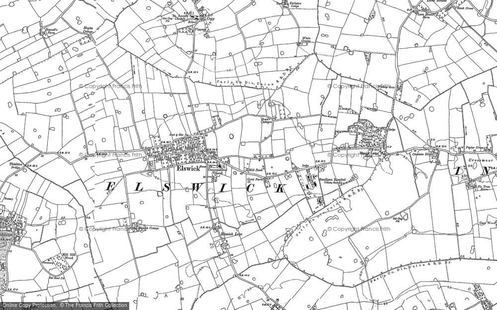 Old Map of Elswick, 1891 - 1892 in 1891