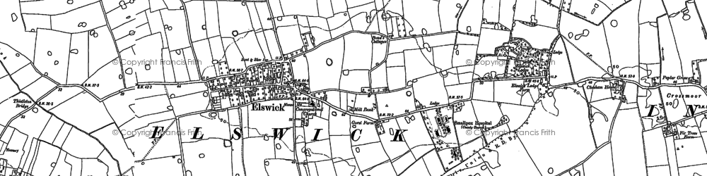 Old map of Elswick in 1891