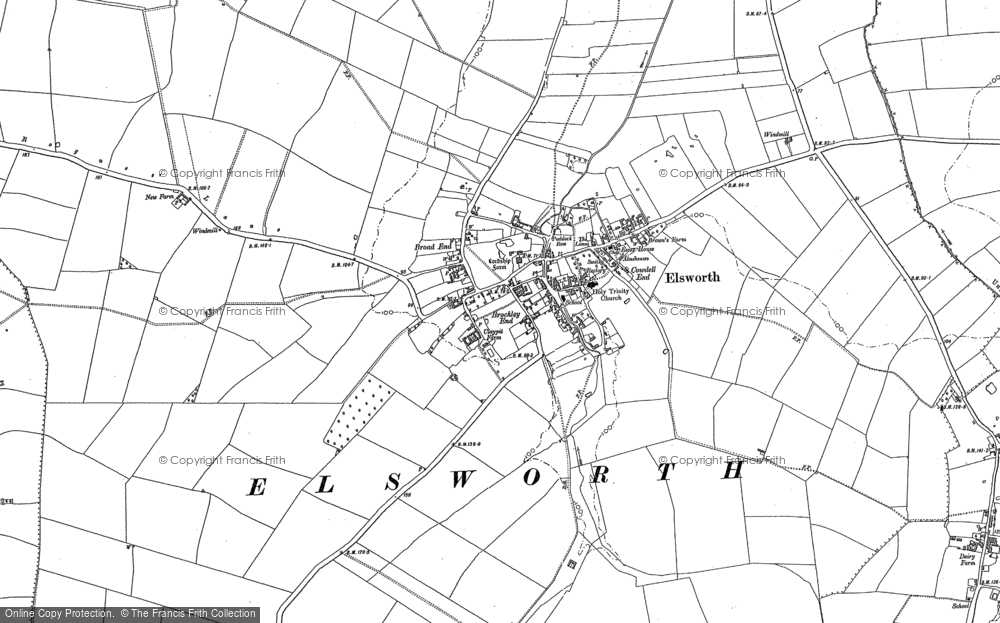 Old Map of Elsworth, 1886 - 1887 in 1886