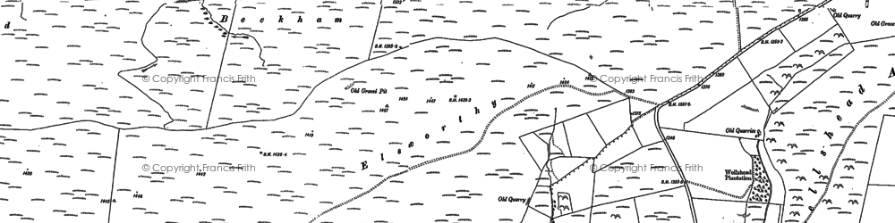 Old map of Almsworthy Common in 1887