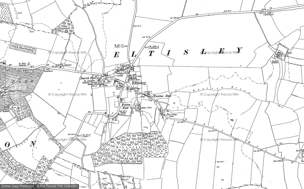 Old Map of Eltisley, 1900 in 1900