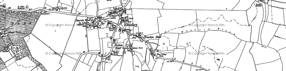 Old map of Eltisley in 1900