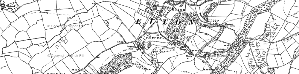 Old map of Elton in 1884