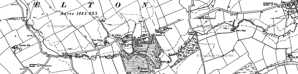 Old map of Elton in 1913