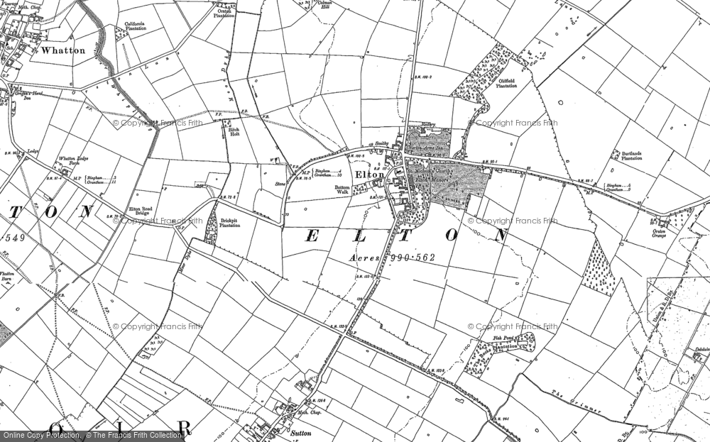 Old Map of Elton on the Hill, 1886 - 1902 in 1886