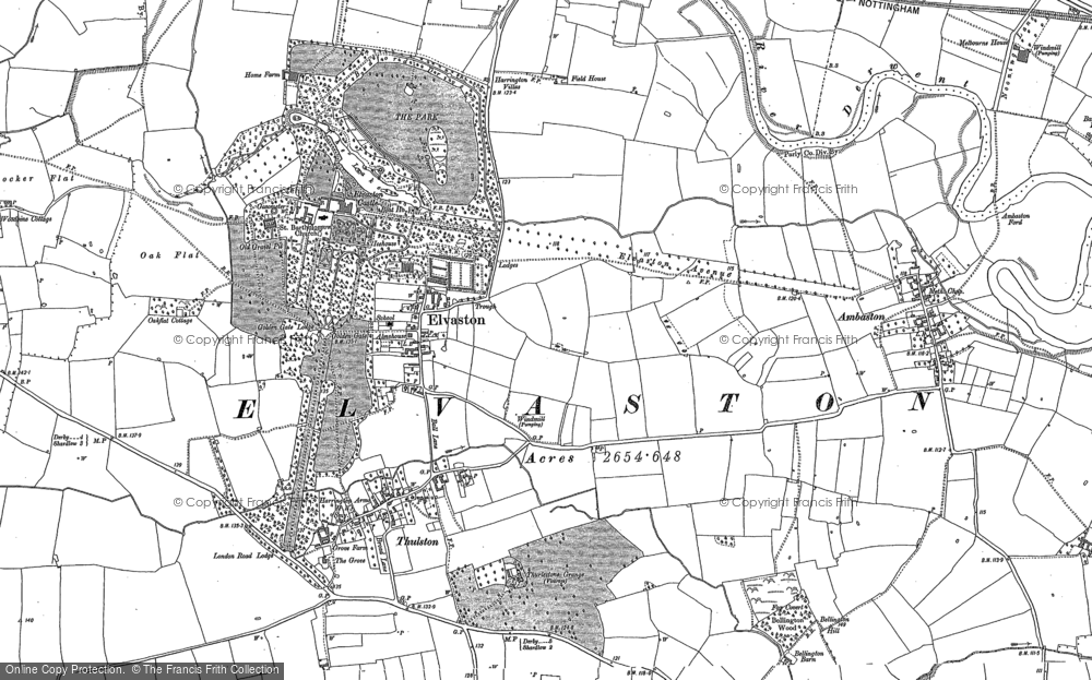 Old Map of Elvaston, 1881 - 1899 in 1881