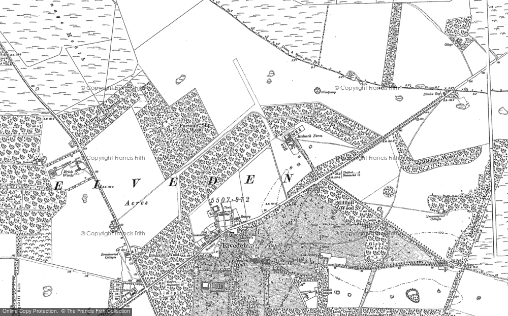 Old Map of Historic Map covering Barrow Clump Buildings in 1881