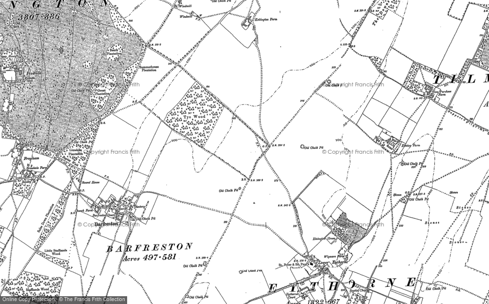 Old Map of Elvington, 1872 - 1897 in 1872