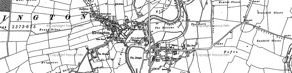 Old map of Elvington in 1890