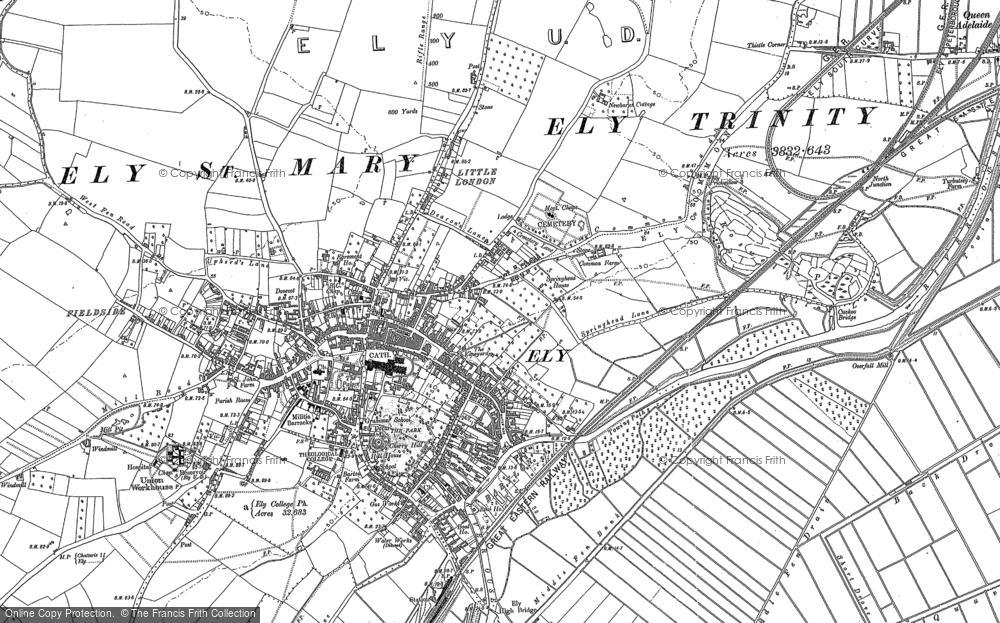 Old Map of Ely, 1885 in 1885