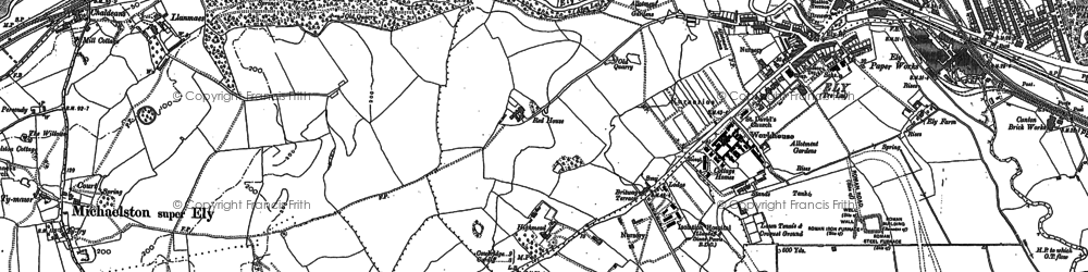 Old map of Caerau in 1898