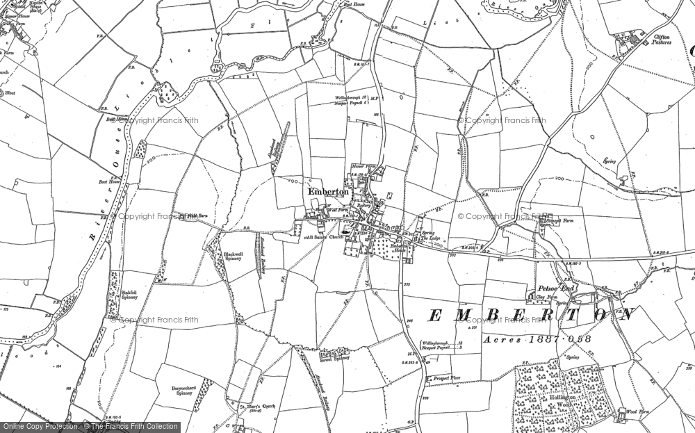 Old Map of Emberton, 1899 in 1899