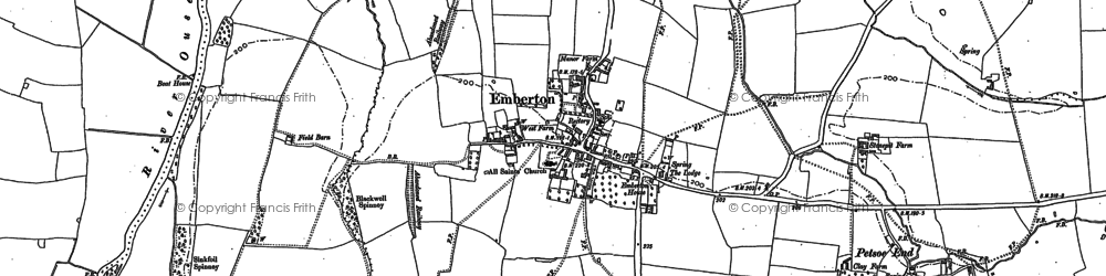 Old map of Petsoe End in 1899