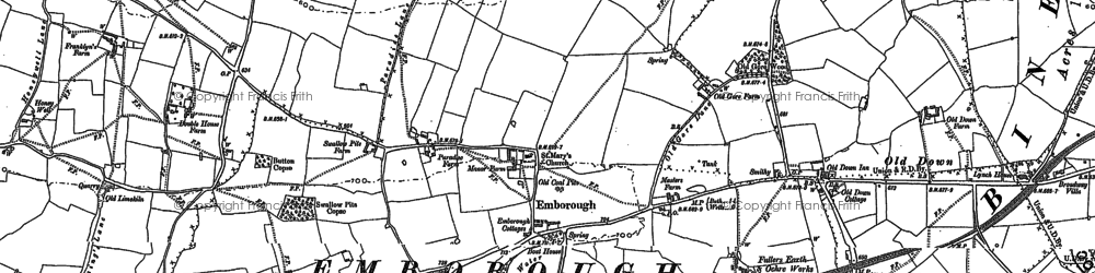 Old map of Emborough in 1884