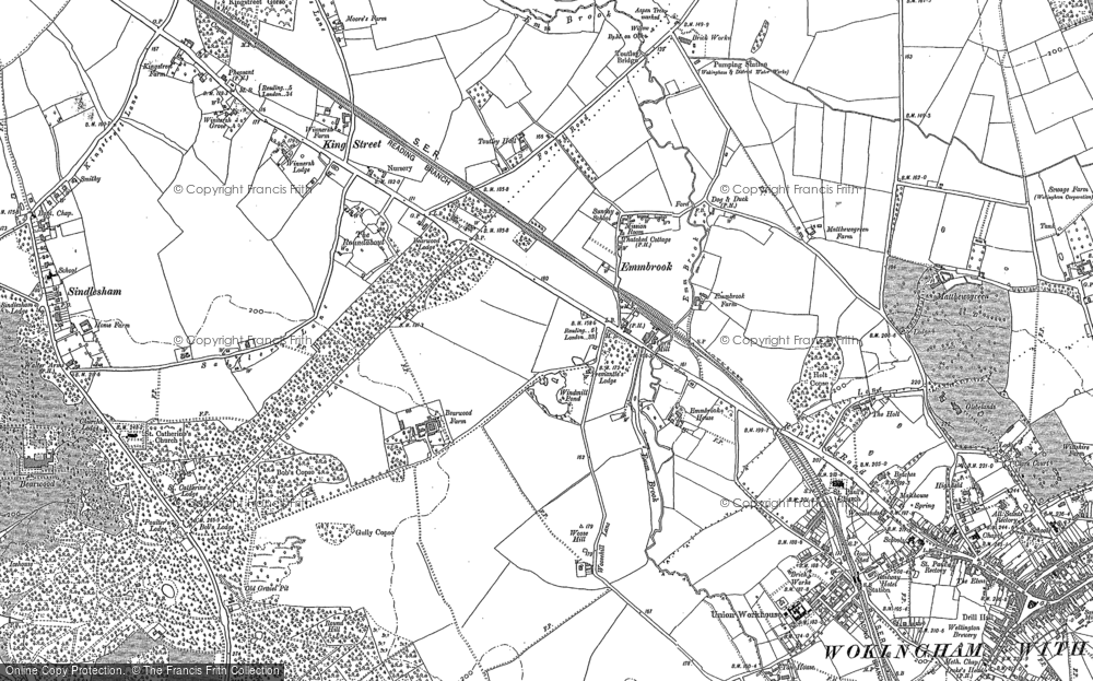 Old Map of Historic Map covering Woose Hill in 1898