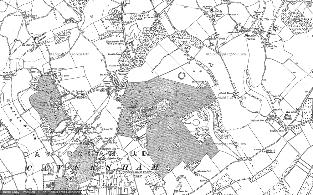 Old Map of Emmer Green, 1910 - 1912 in 1910