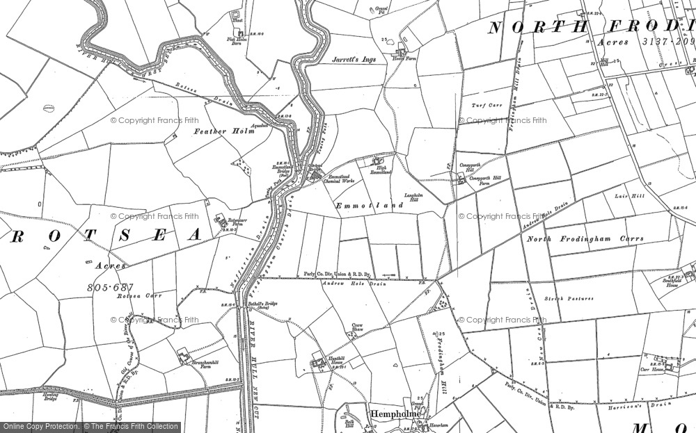 Old Map of Emmotland, 1890 in 1890