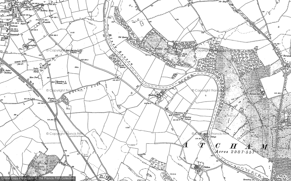 Old Map of Emstrey, 1881 in 1881