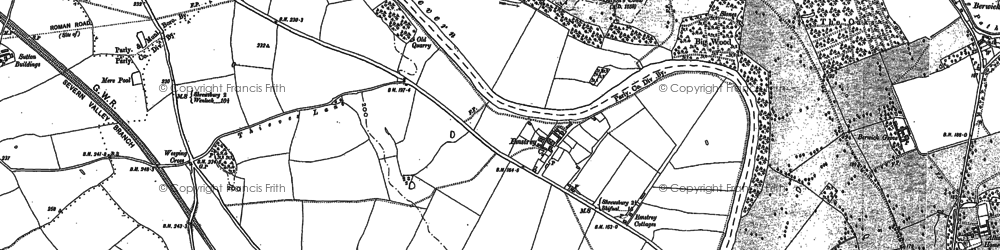 Old map of Emstrey in 1881