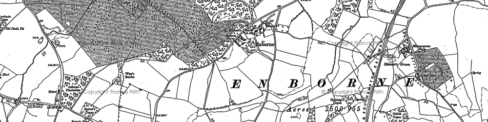 Old map of Enborne in 1888