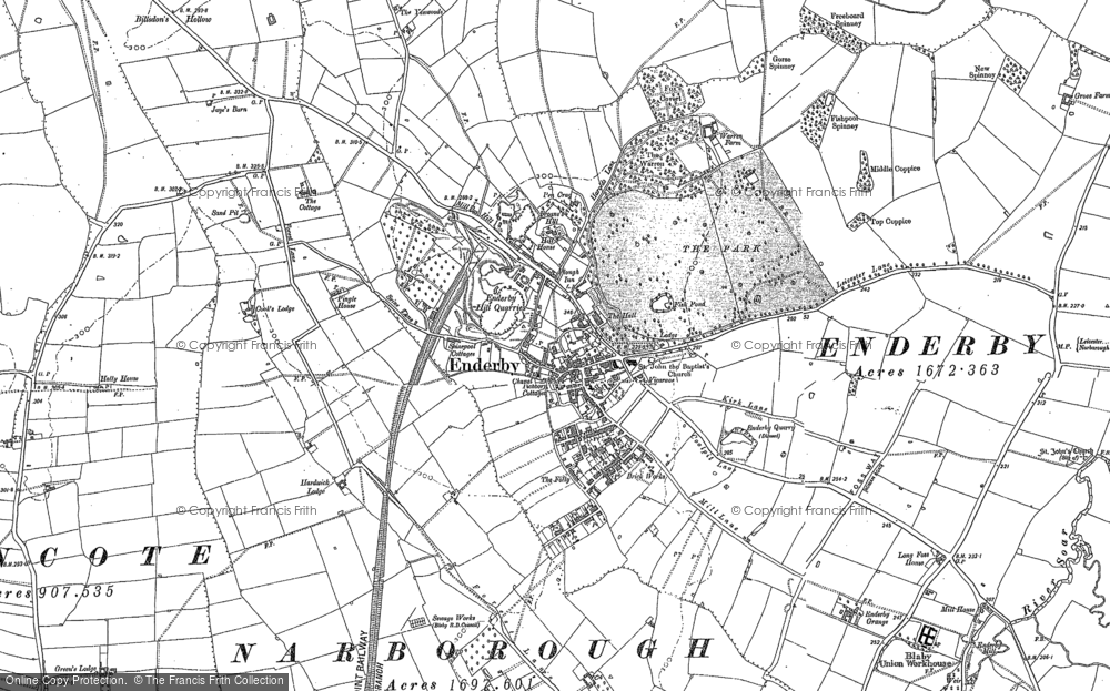 Old Map of Historic Map covering Gee's Lock in 1885