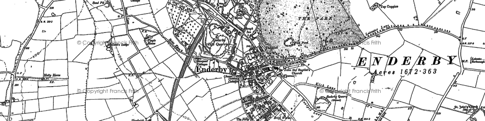 Old map of Enderby in 1891