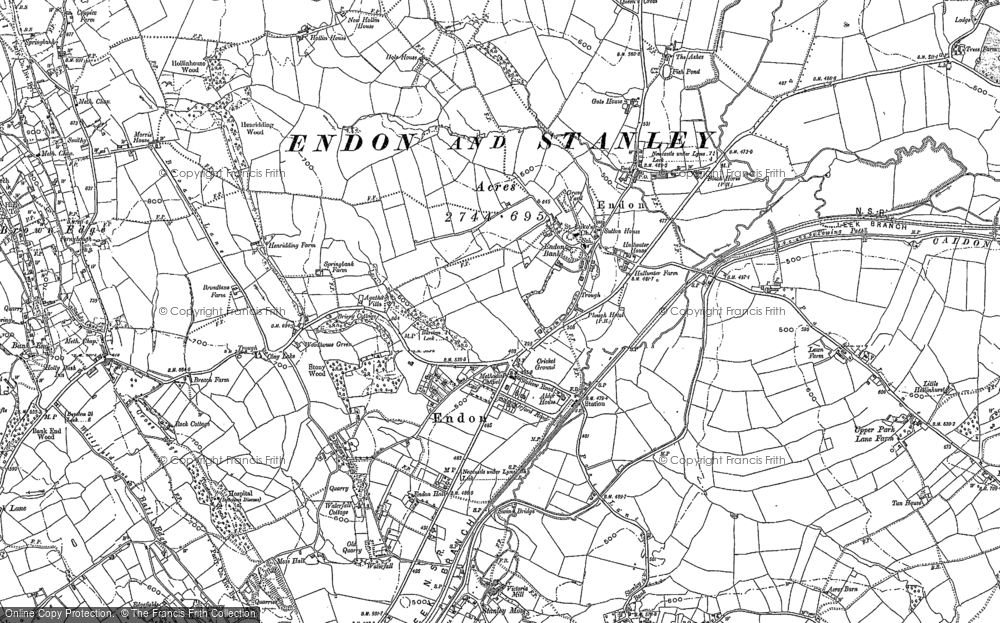Old Map of Endon, 1878 - 1898 in 1878