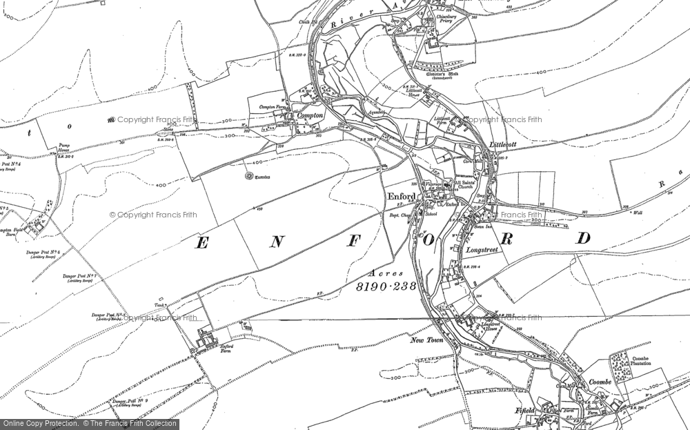 Old Map of Historic Map covering Coombe in 1899