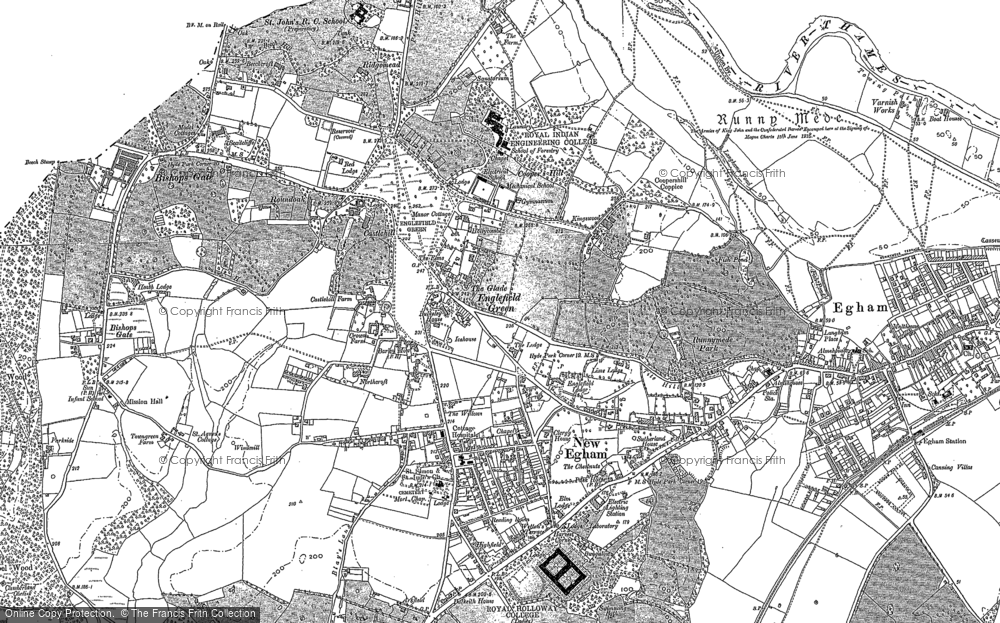 Old Map of Historic Map covering The Savill Garden in 1912