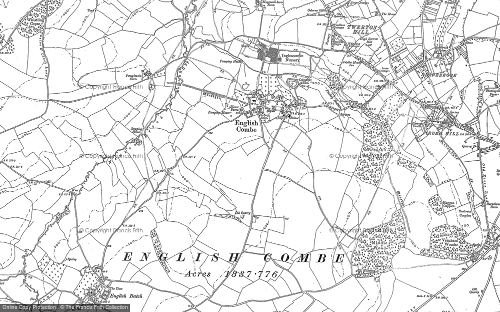 Old Map of Englishcombe, 1883 - 1902 in 1883
