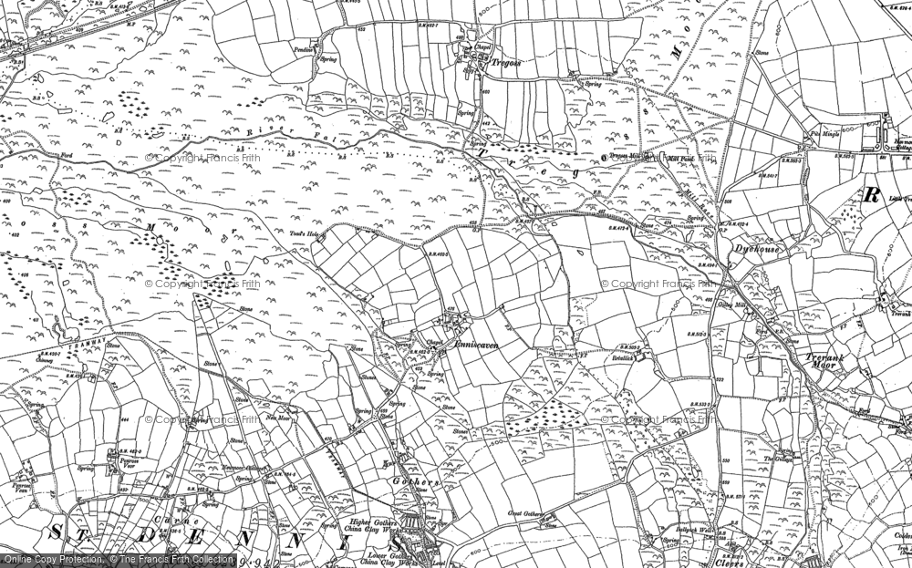 Old Map of Enniscaven, 1879 - 1880 in 1879