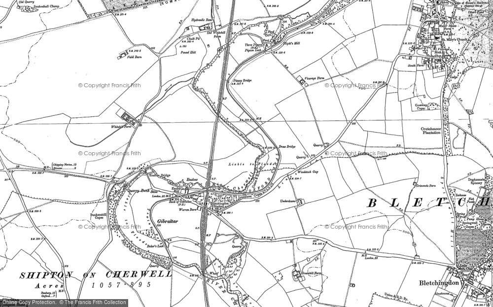 Old Map of Historic Map covering Whitehill Earth Station in 1898