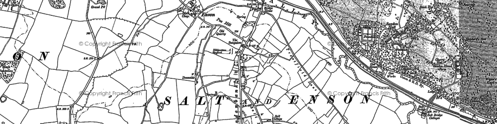 Old map of Enson in 1881